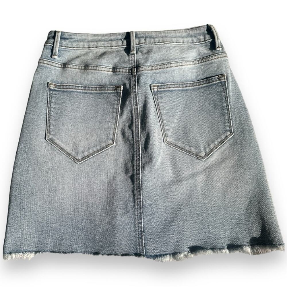 Driftwood Boho Denim Mini Skirt Size 26 Button Front Raw Hem Pockets NWT - Picture 5 of 11